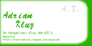 adrian kluz business card